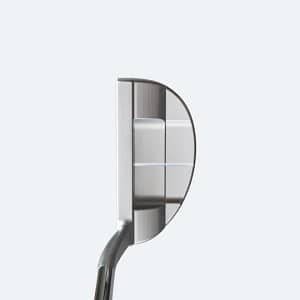 A well captured mid mallet putter using white background